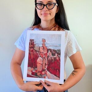 Canyon Art Print - Red and White